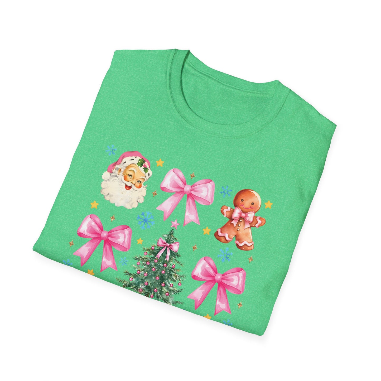 Pink Christmas Coquette - Unisex Softstyle T-Shirt