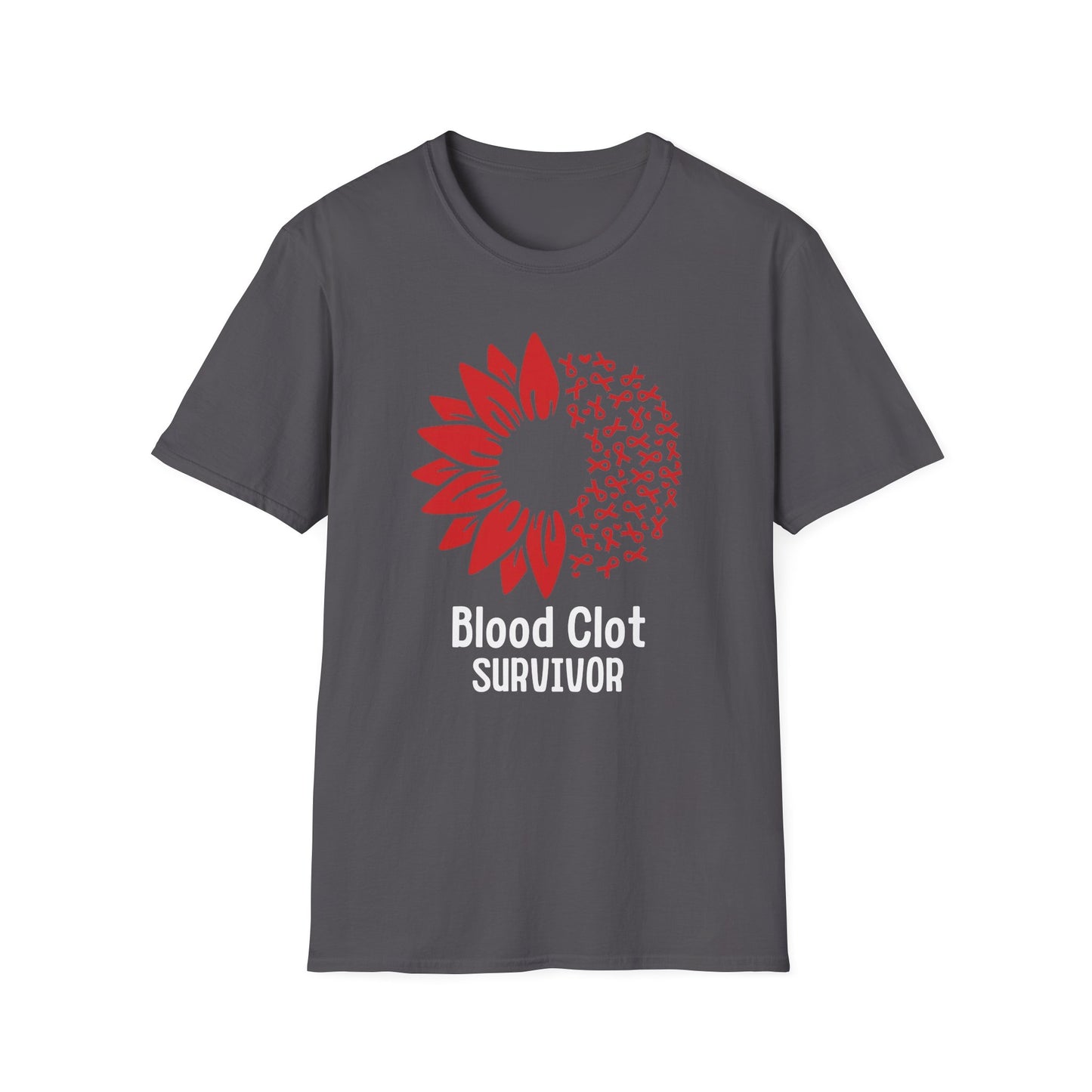 Blood Clot Survivor Flower - Unisex Softstyle T-Shirt