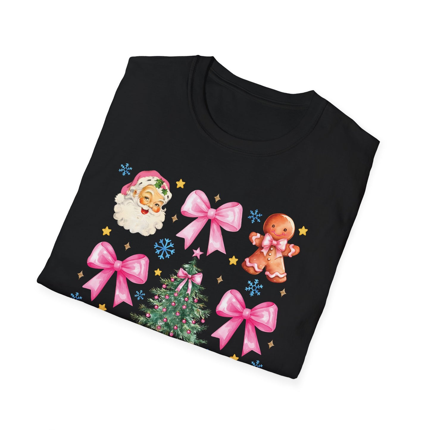 Pink Christmas Coquette - Unisex Softstyle T-Shirt