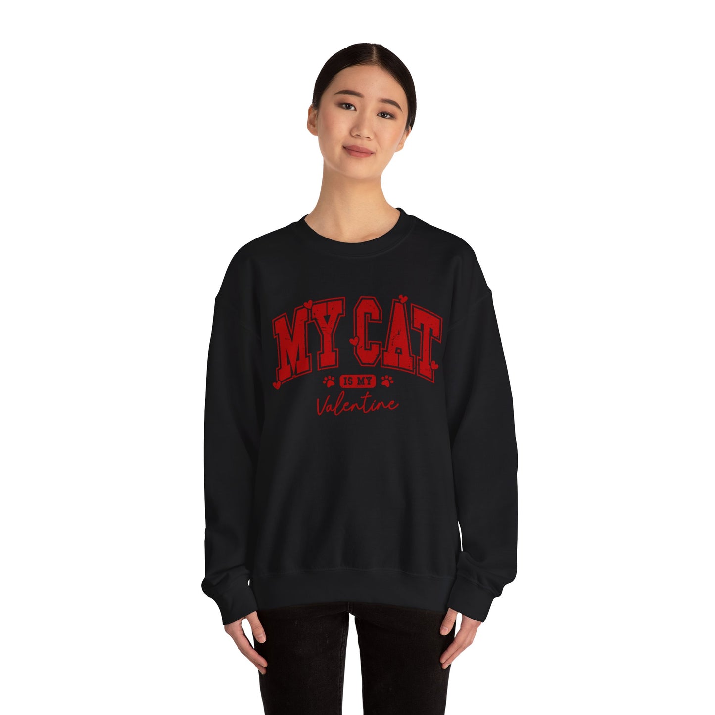My Cat is my Valentine - Unisex Heavy Blend™ Crewneck Sweatshirt