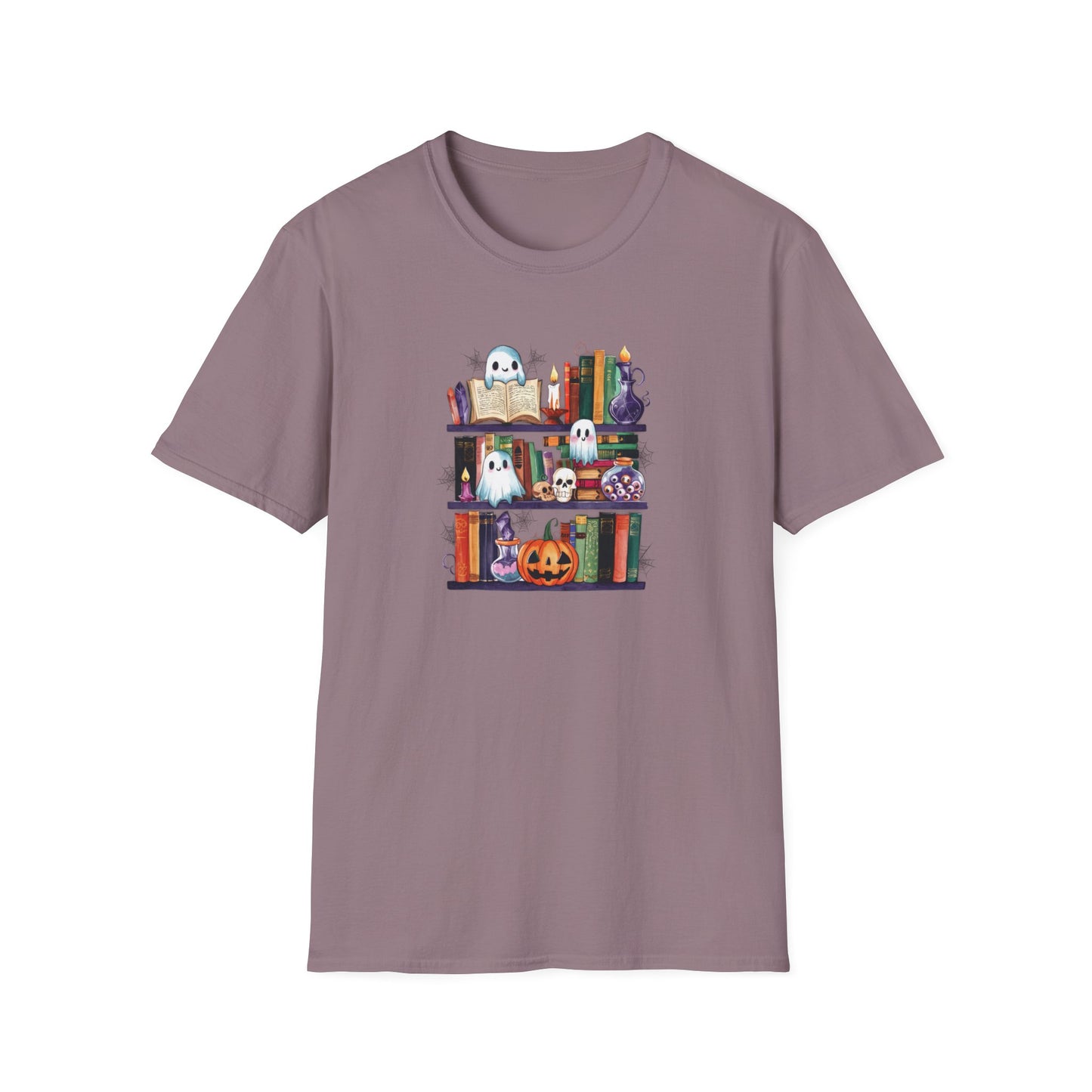 Spooky Bookshelf - Unisex Softstyle T-Shirt