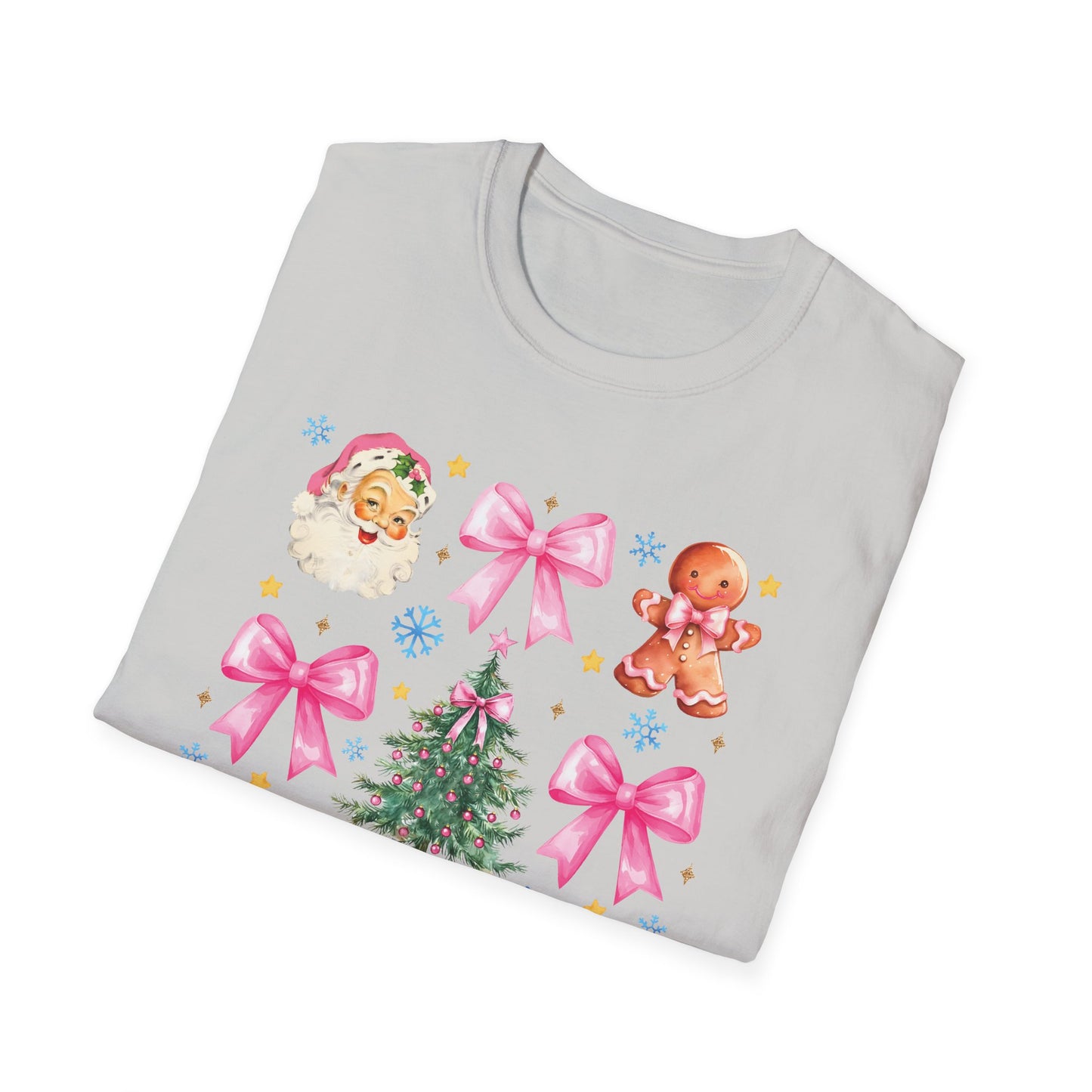 Pink Christmas Coquette - Unisex Softstyle T-Shirt