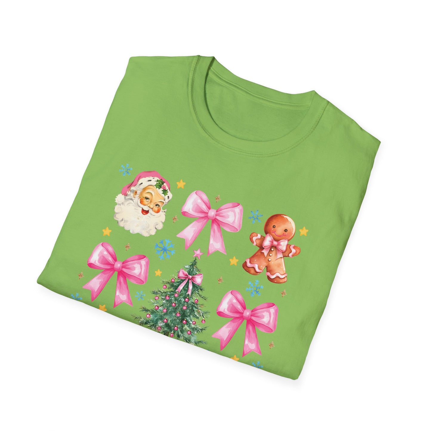 Pink Christmas Coquette - Unisex Softstyle T-Shirt