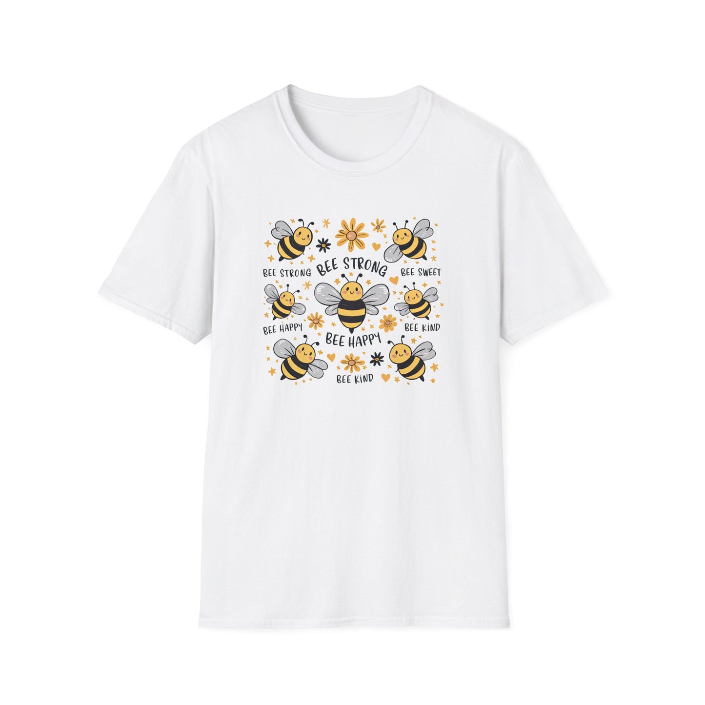 Bee Kind, Sweet, Happy - Unisex Softstyle T-Shirt