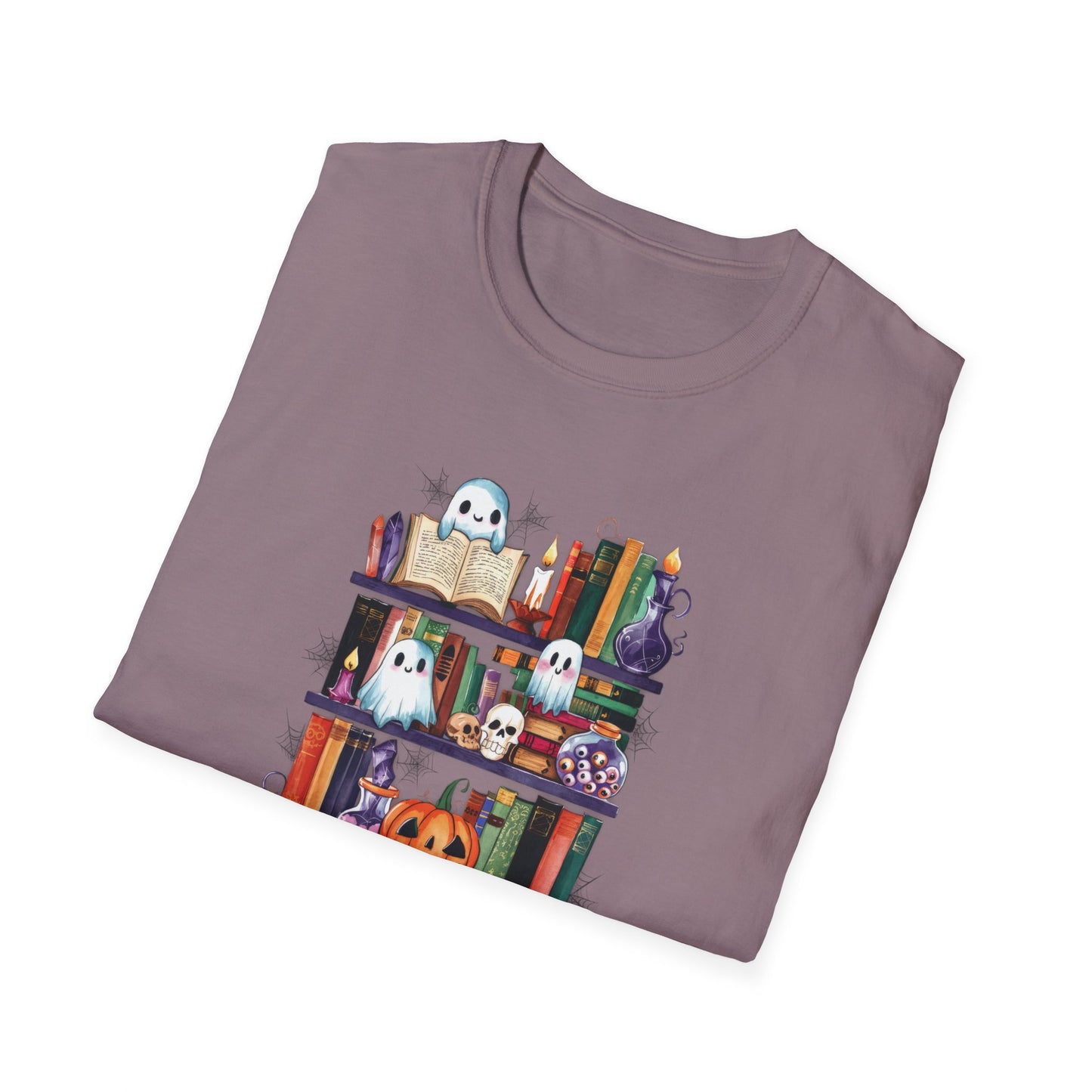 Spooky Bookshelf - Unisex Softstyle T-Shirt