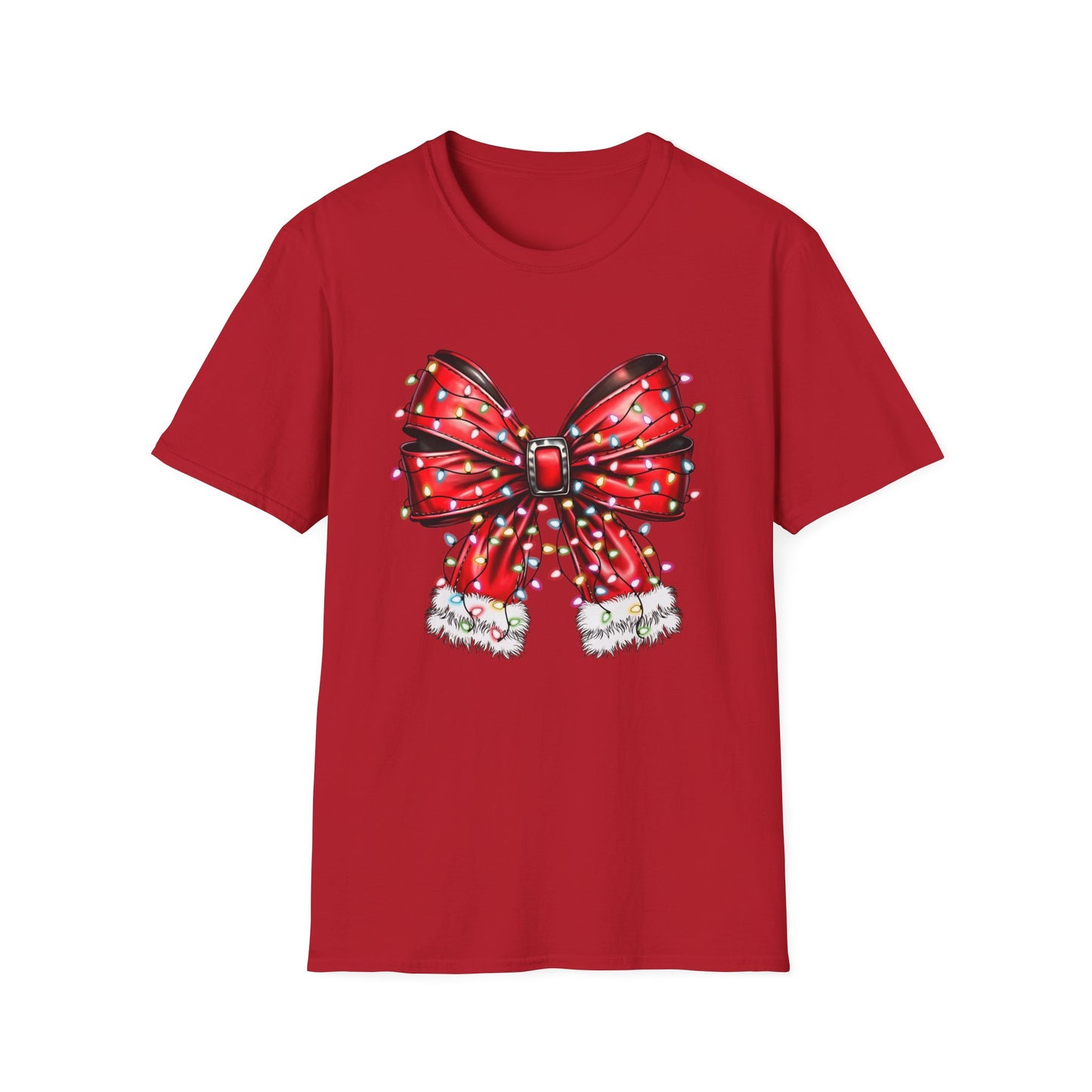 Santa Christmas Lights Coquette - Unisex Softstyle T-Shirt