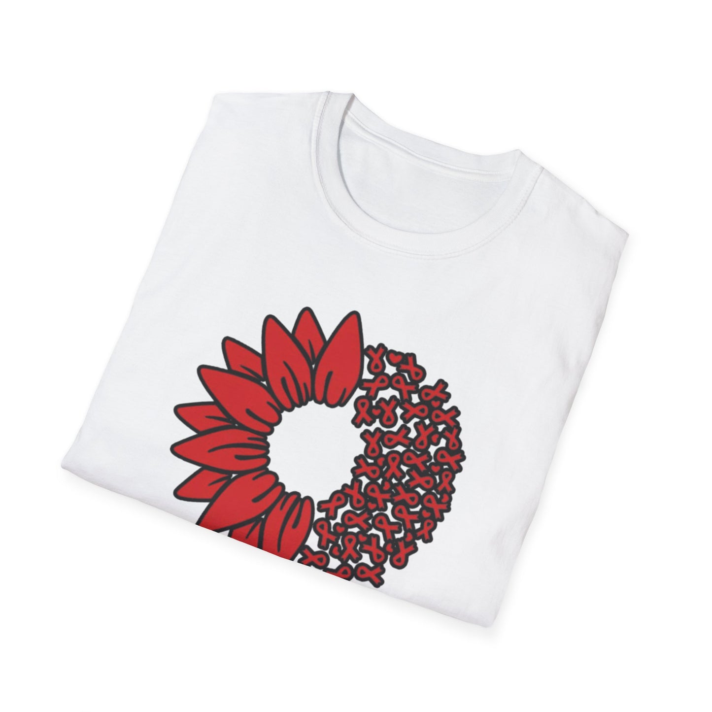 Blood Clot Survivor Flower - Unisex Softstyle T-Shirt