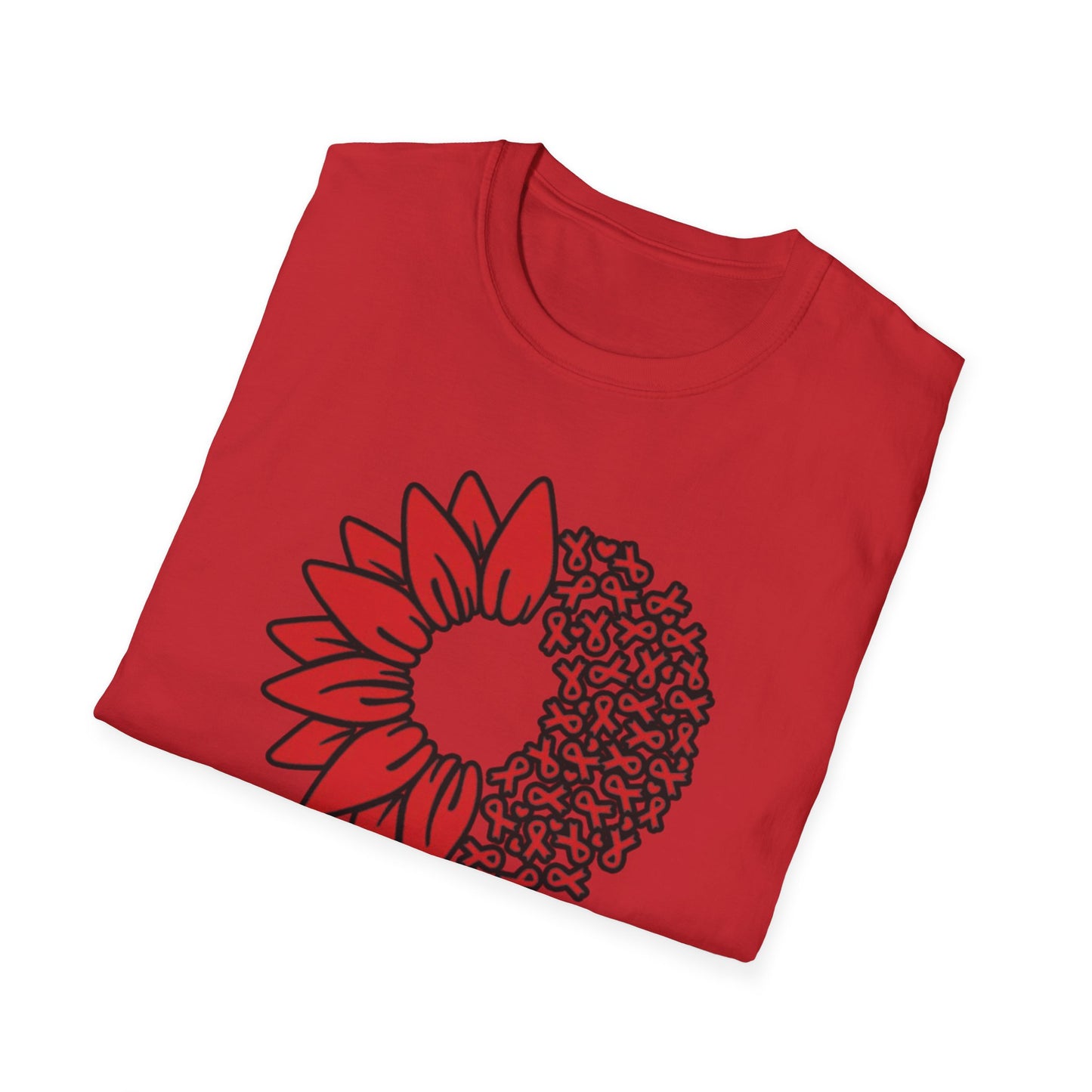 Blood Clot Survivor Flower - Unisex Softstyle T-Shirt