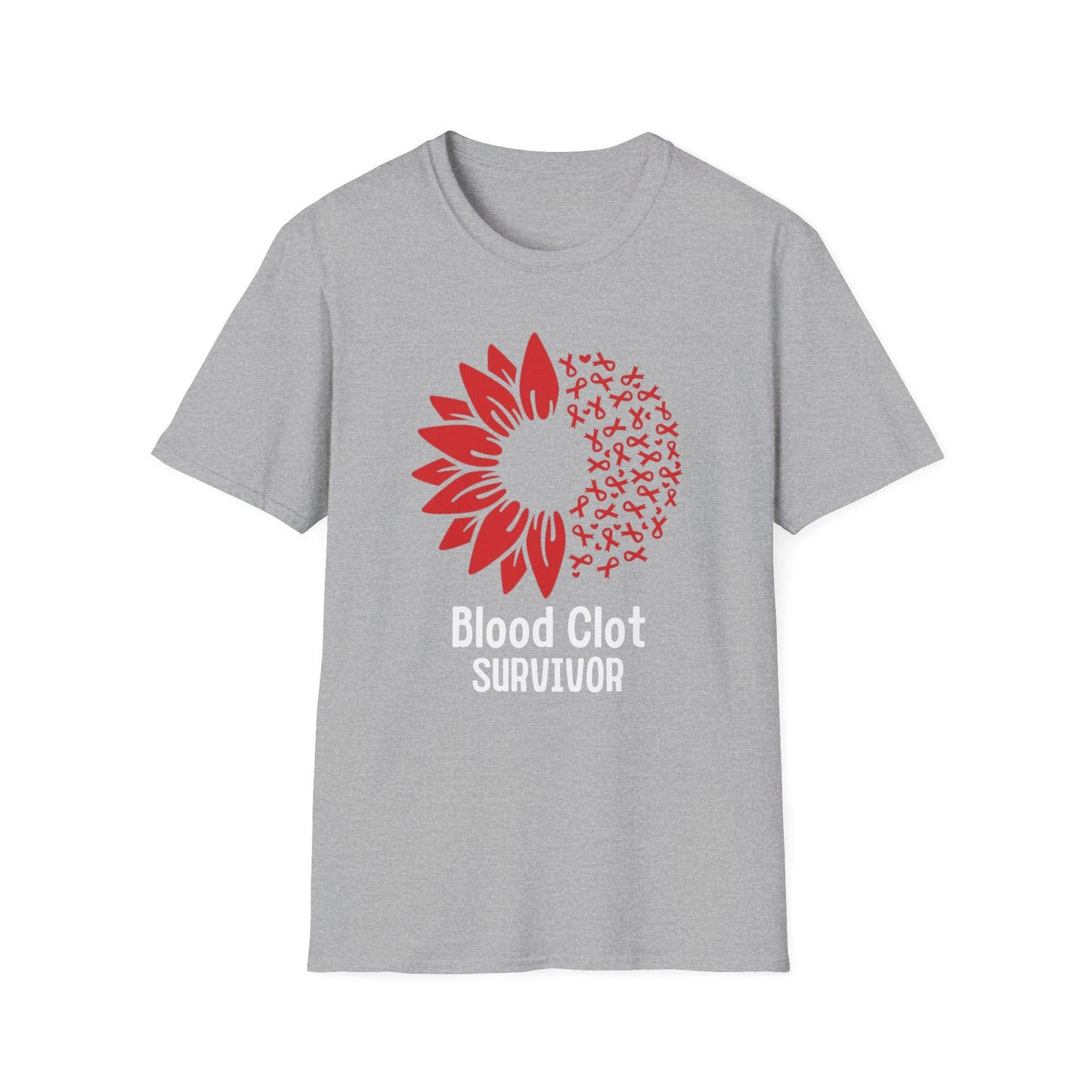 Blood Clot Survivor Flower - Unisex Softstyle T-Shirt