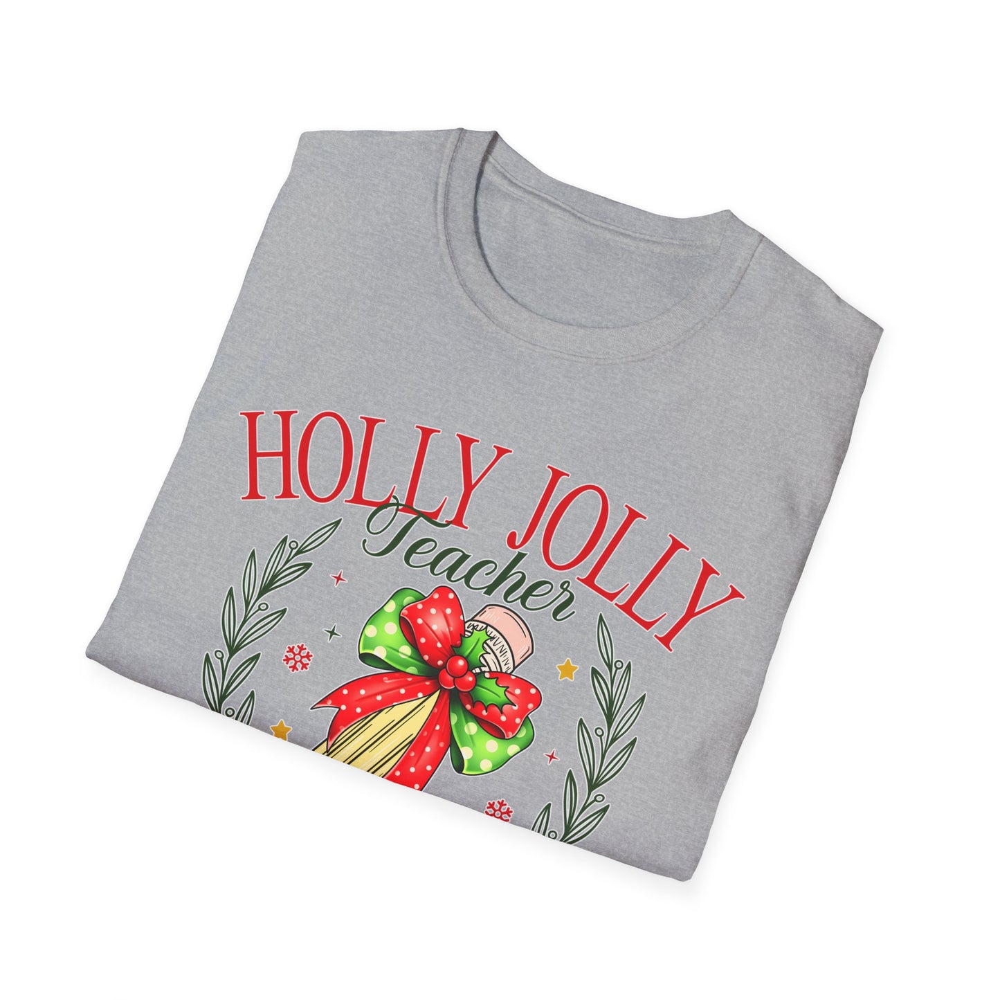 Holly Jolly Teacher Club - Unisex Softstyle T-Shirt