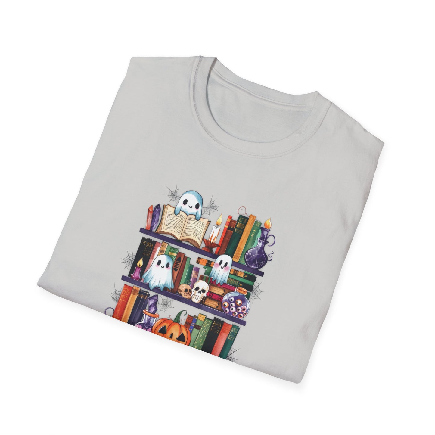 Spooky Bookshelf - Unisex Softstyle T-Shirt