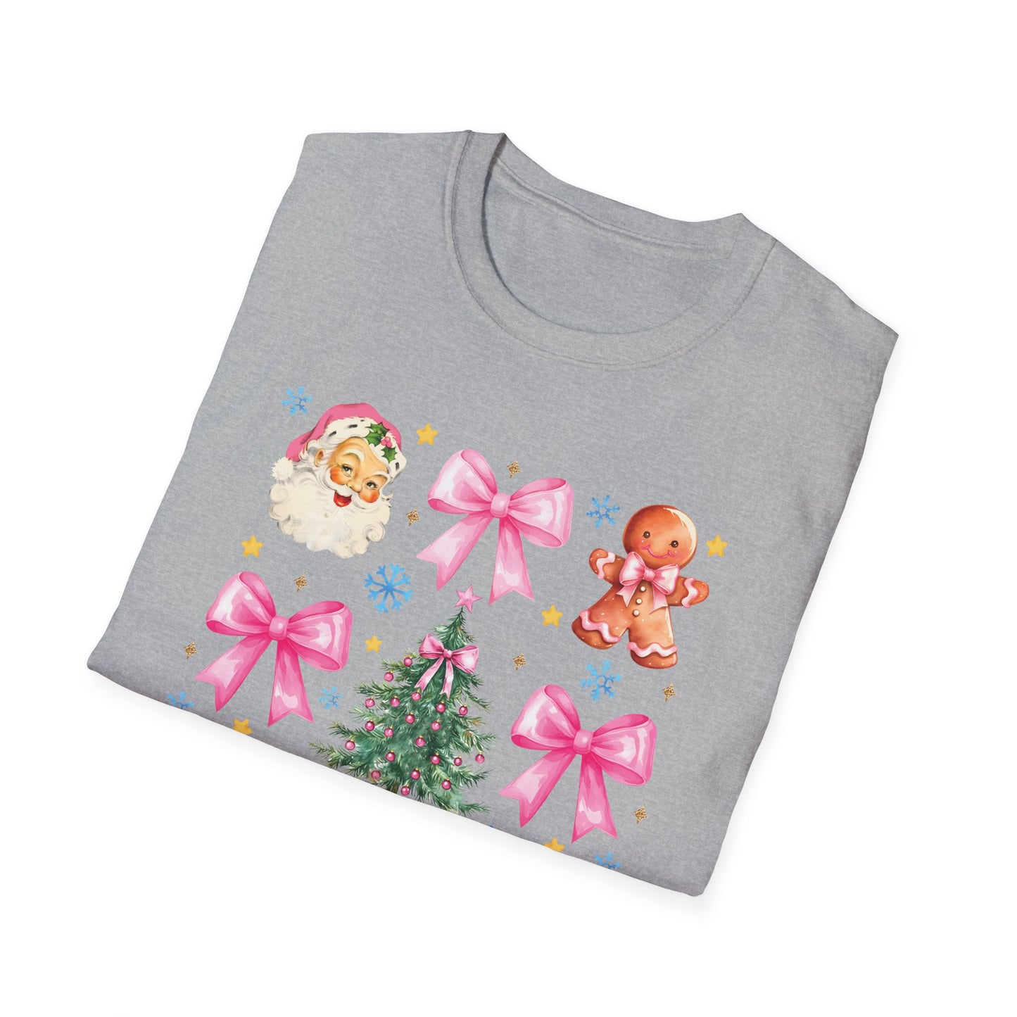 Pink Christmas Coquette - Unisex Softstyle T-Shirt