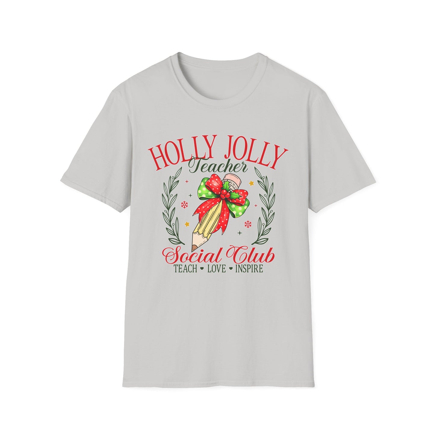 Holly Jolly Teacher Club - Unisex Softstyle T-Shirt