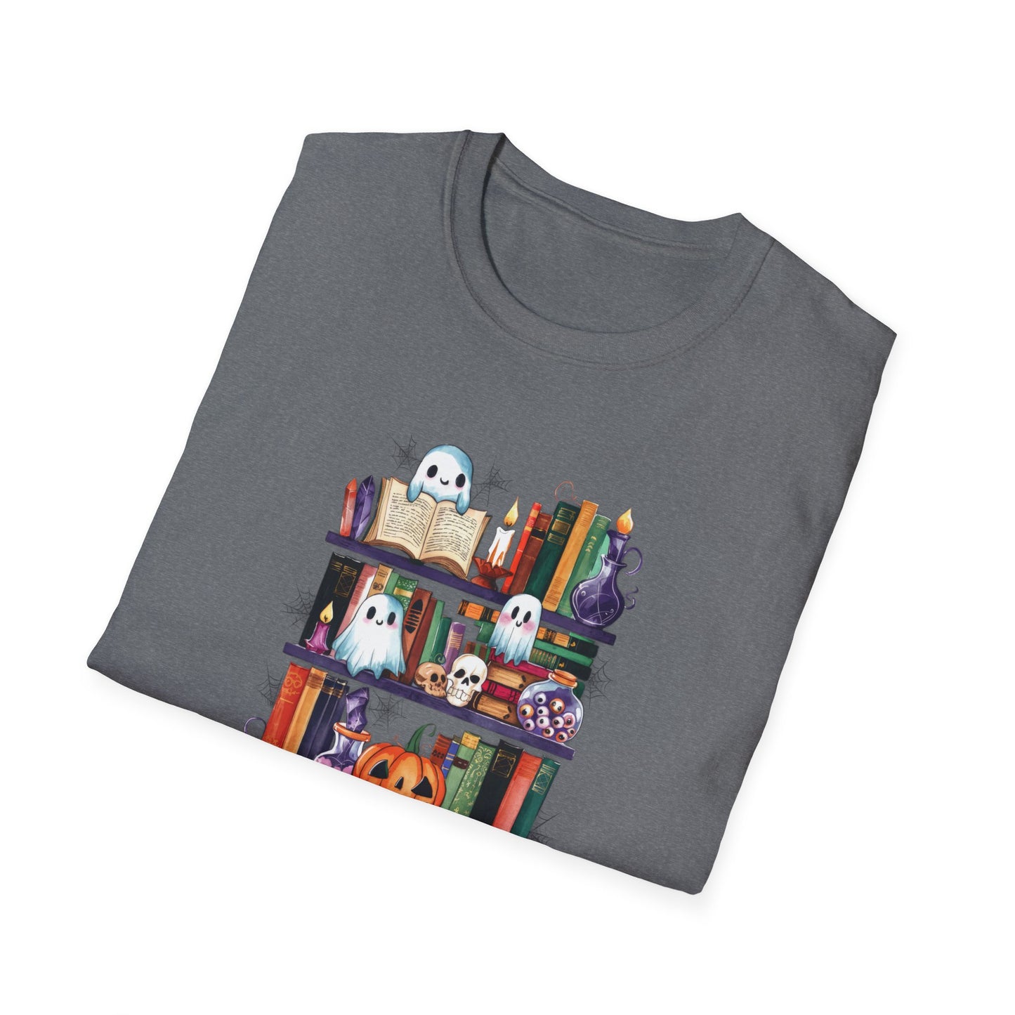 Spooky Bookshelf - Unisex Softstyle T-Shirt