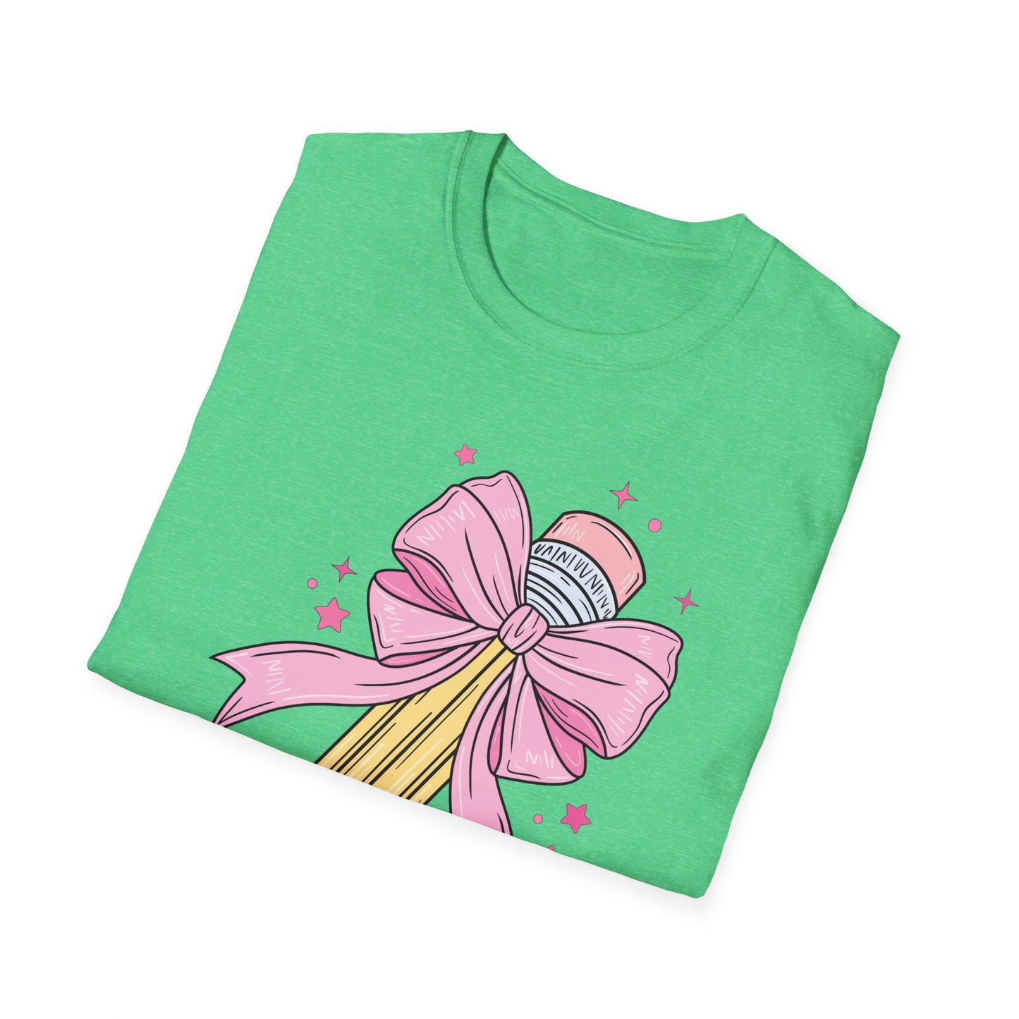 Pencil with Bow - Unisex Softstyle T-Shirt