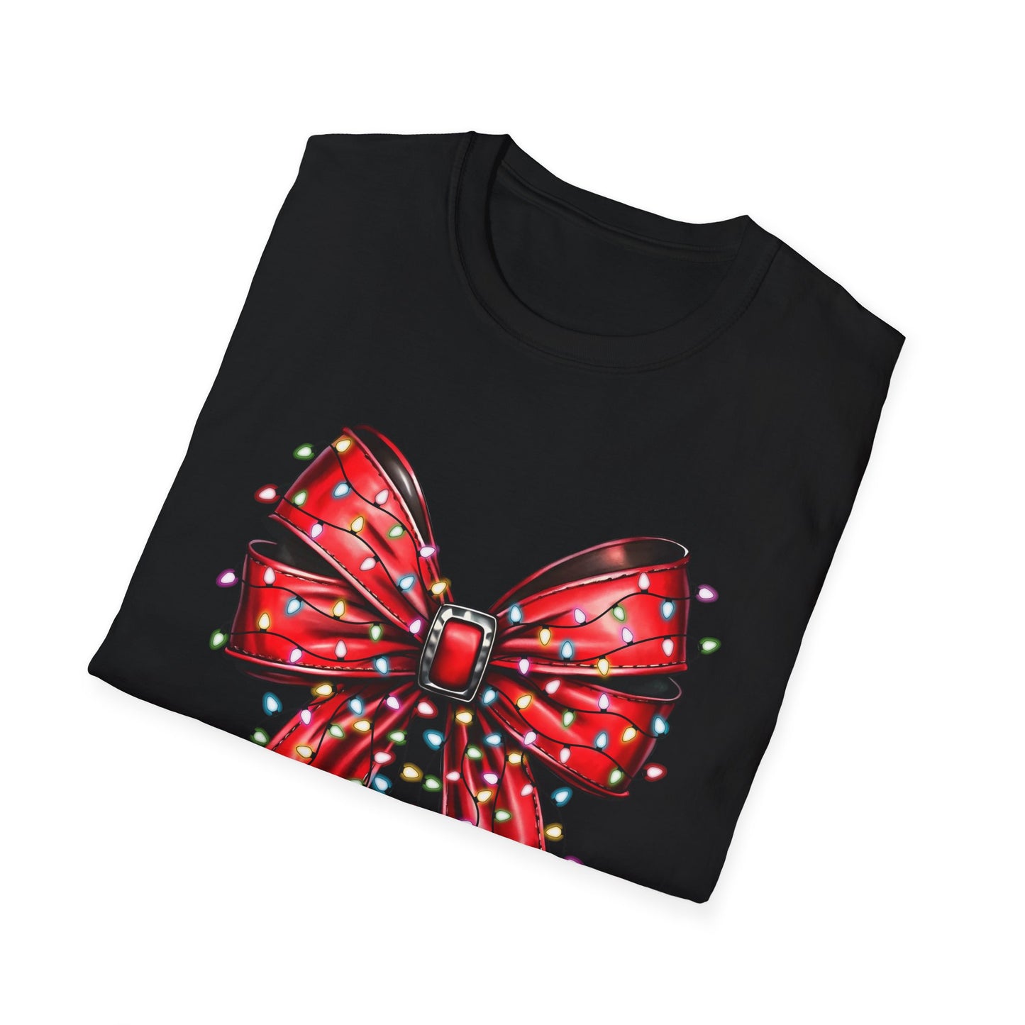 Santa Christmas Lights Coquette - Unisex Softstyle T-Shirt