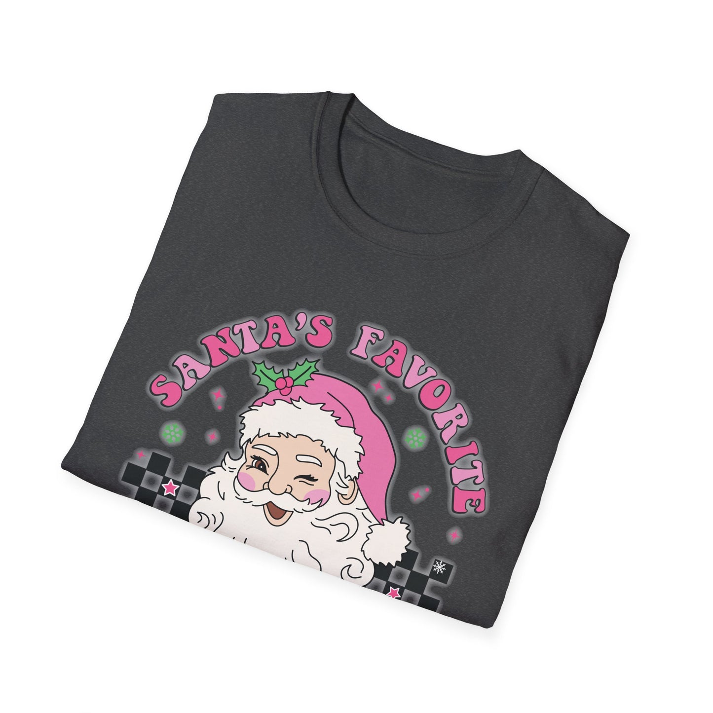 Santa's Favorite Teacher Pink - Unisex Softstyle T-Shirt