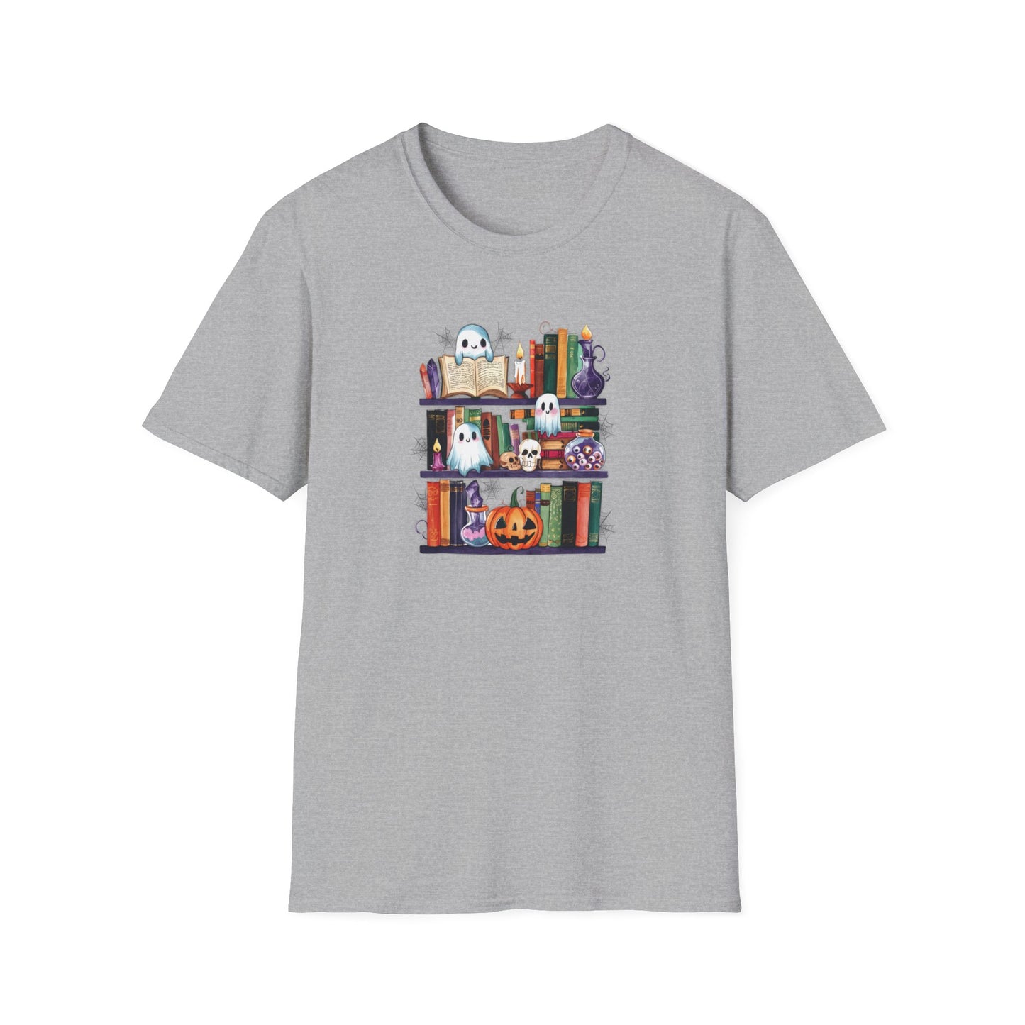 Spooky Bookshelf - Unisex Softstyle T-Shirt