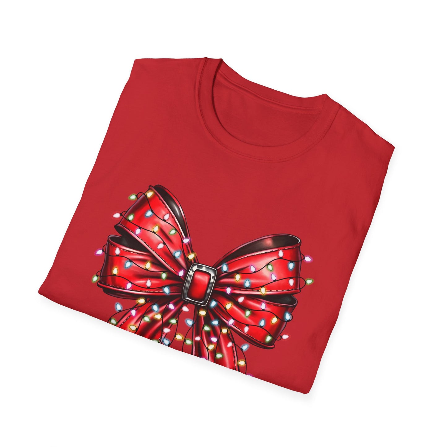 Santa Christmas Lights Coquette - Unisex Softstyle T-Shirt