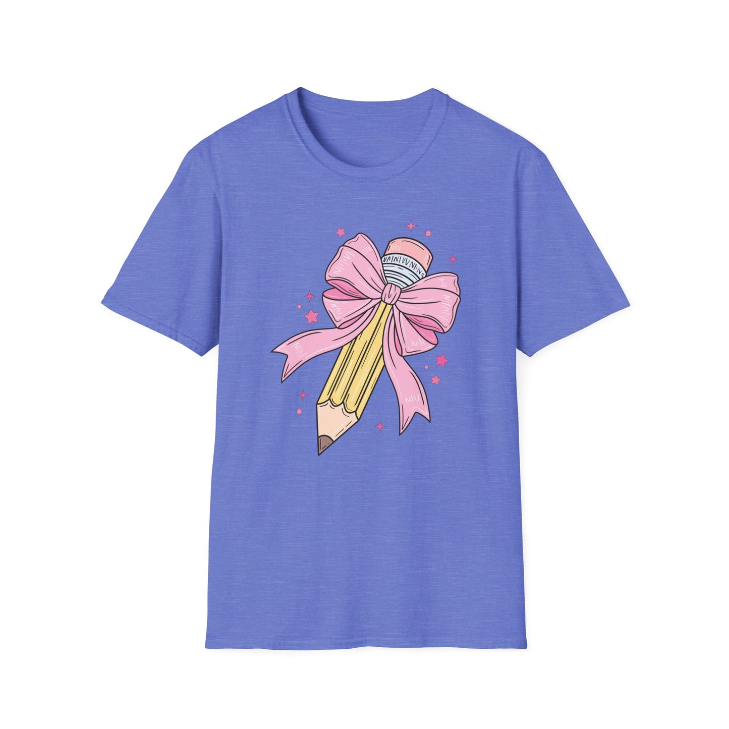 Pencil with Bow - Unisex Softstyle T-Shirt