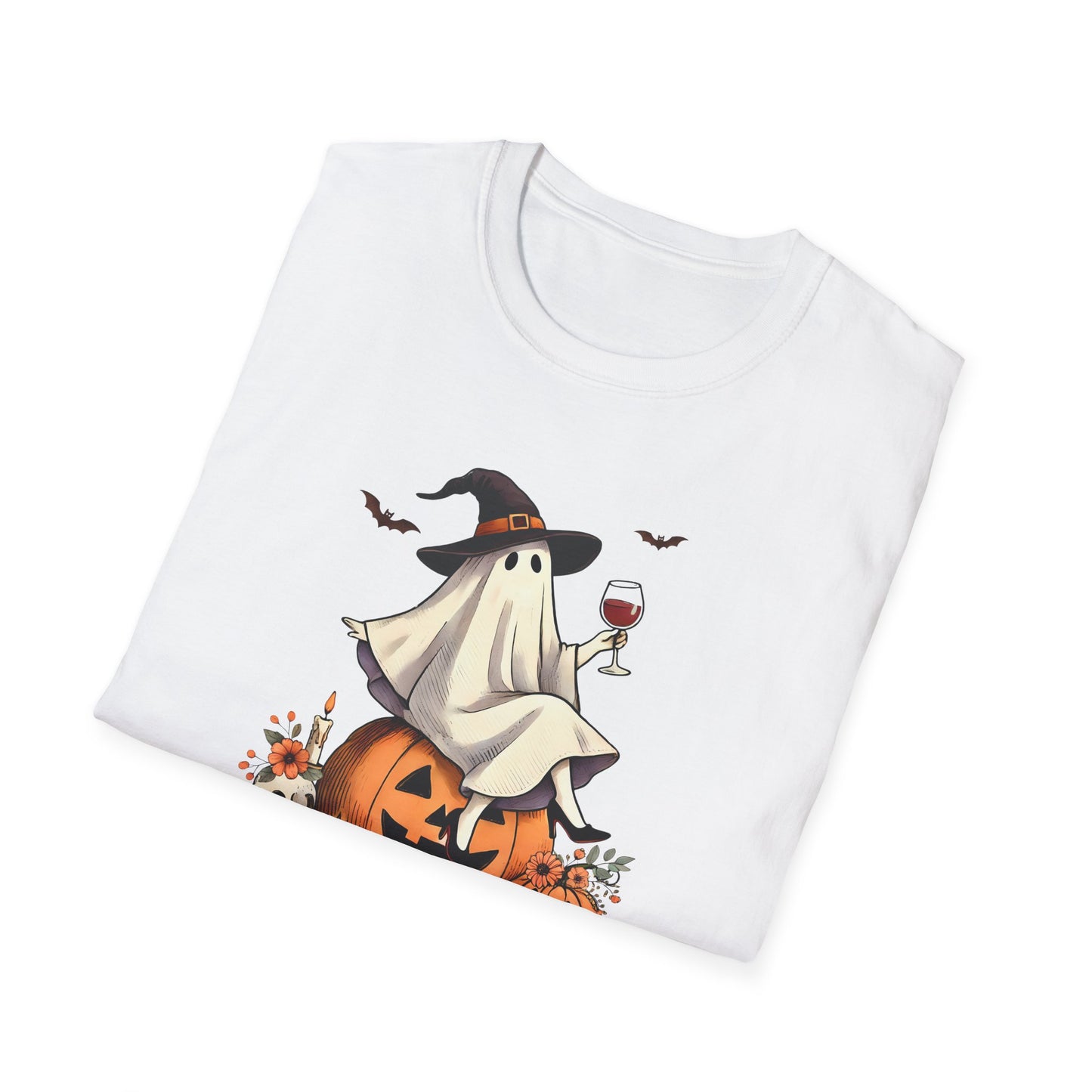 Ghost with Wine - Unisex Softstyle T-Shirt