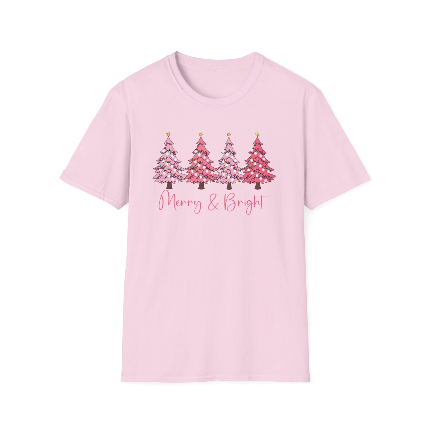 Merry & Bright Pink - Unisex Softstyle T-Shirt