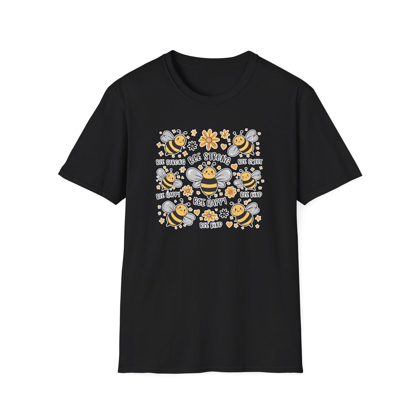 Bee Kind, Sweet, Happy - Unisex Softstyle T-Shirt