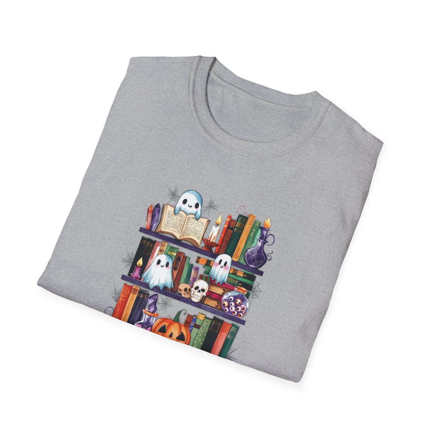 Spooky Bookshelf - Unisex Softstyle T-Shirt