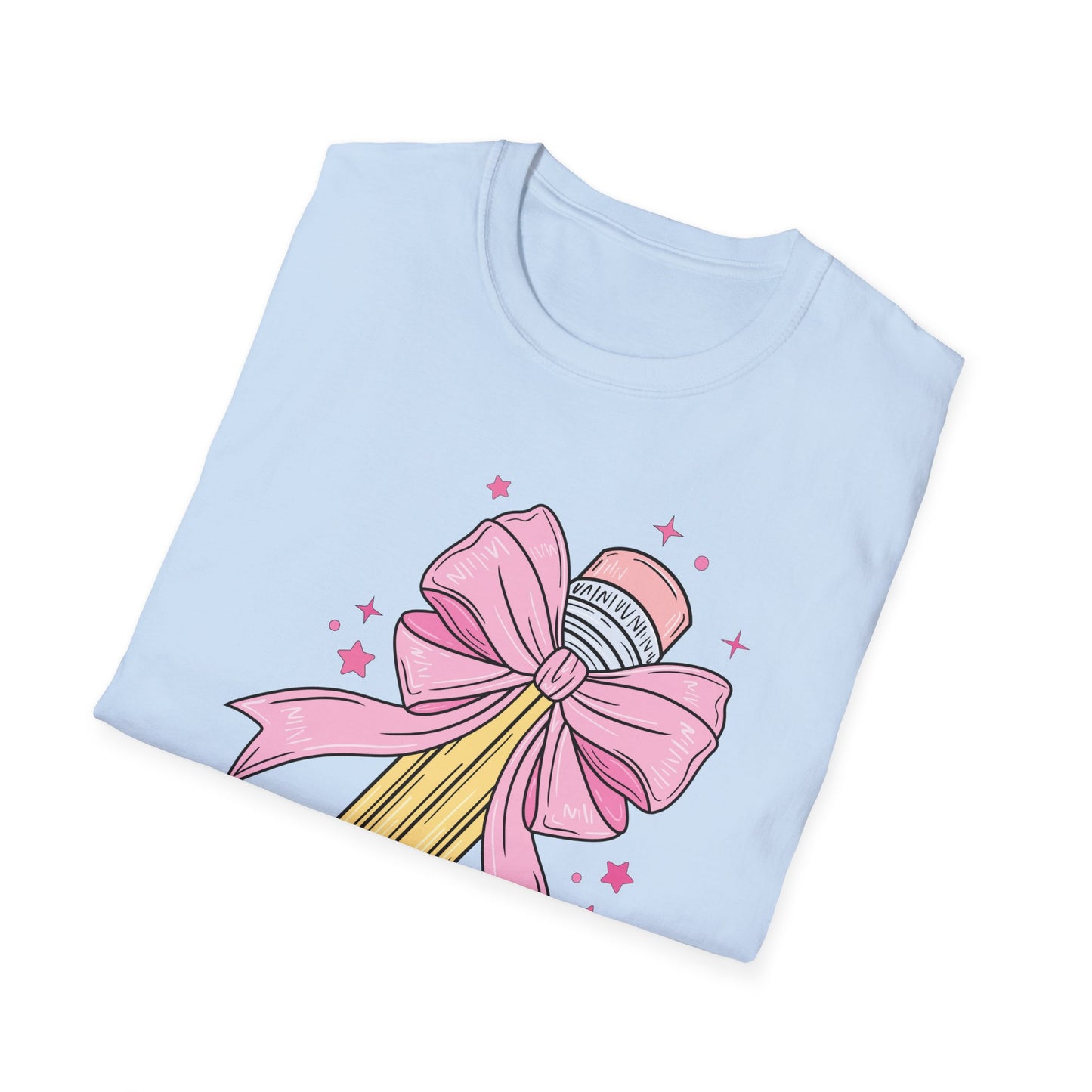 Pencil with Bow - Unisex Softstyle T-Shirt