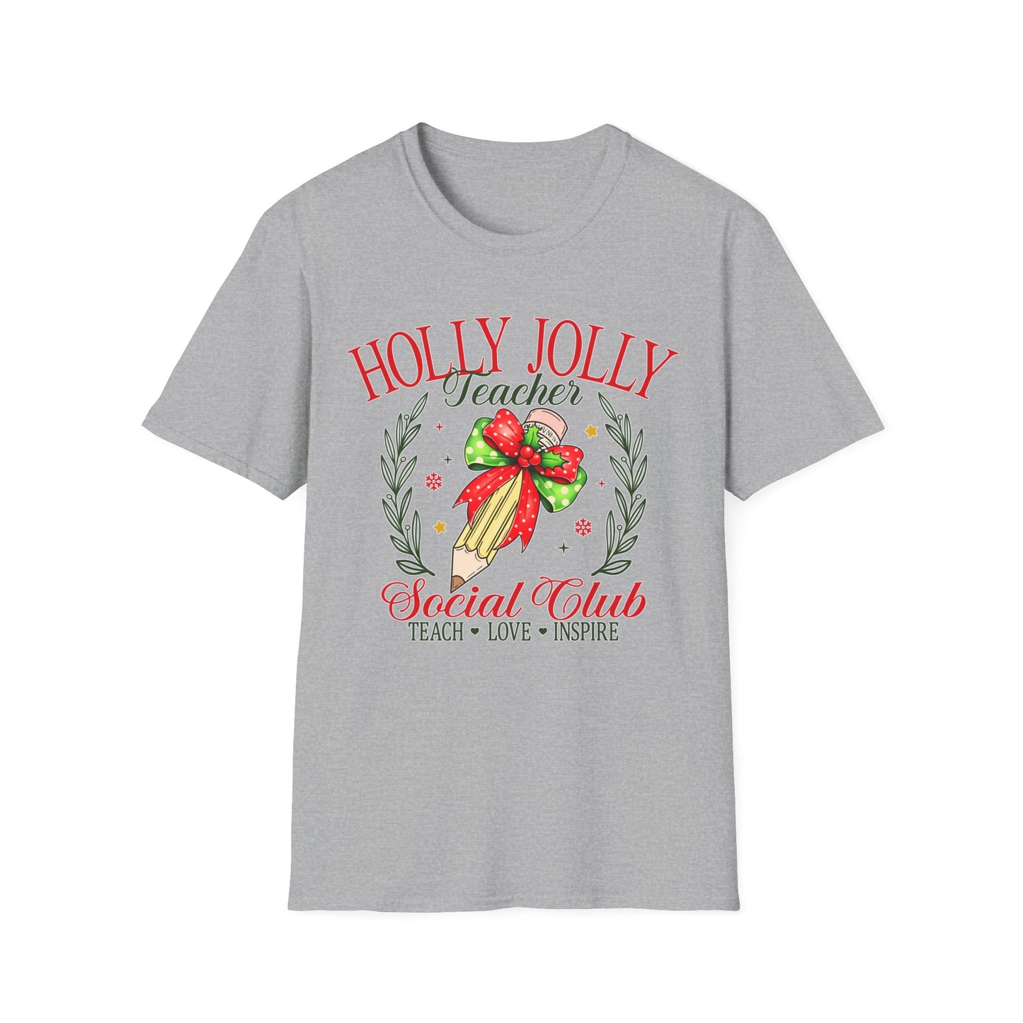 Holly Jolly Teacher Club - Unisex Softstyle T-Shirt