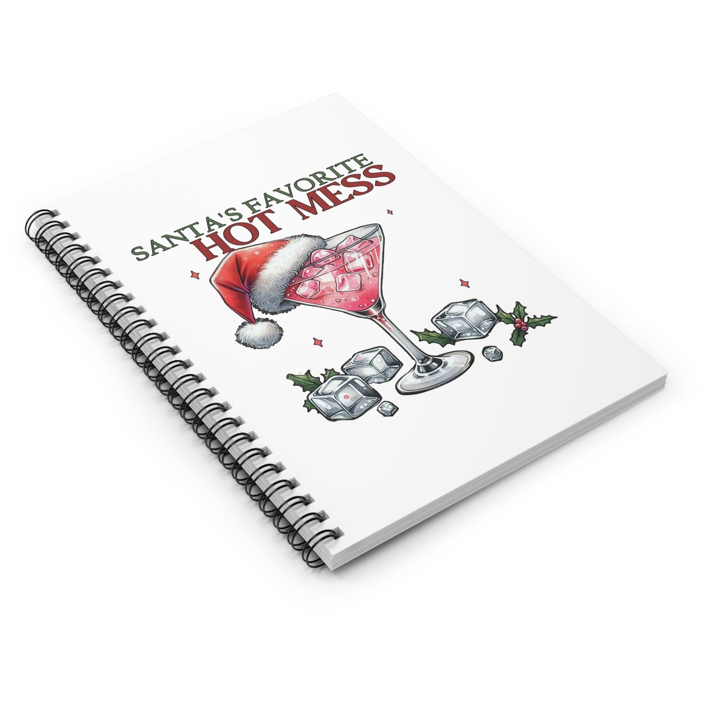 Santa's Favorite Hot Mess - Spiral Notebook - Ruled Line