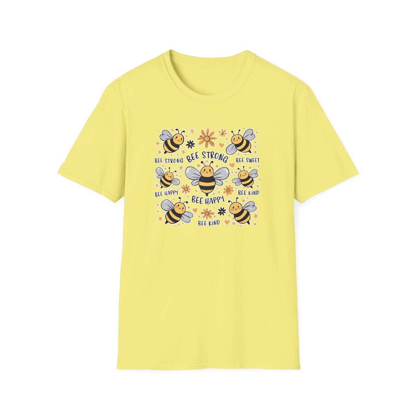 Bee Kind, Sweet, Happy - Unisex Softstyle T-Shirt