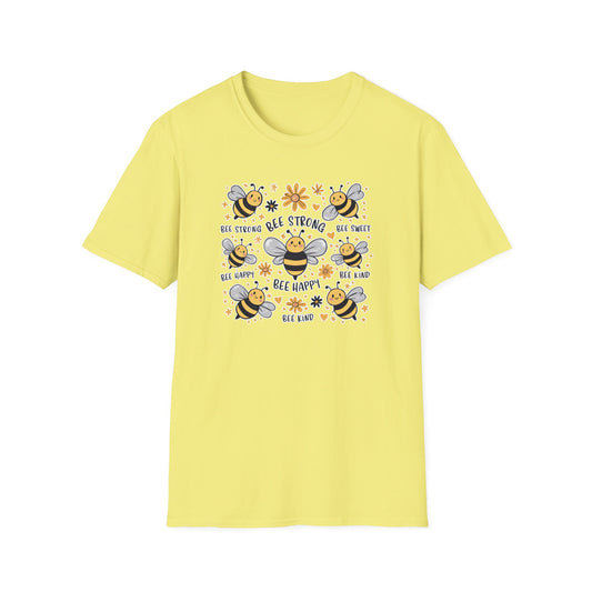 Bee Kind, Sweet, Happy - Unisex Softstyle T-Shirt