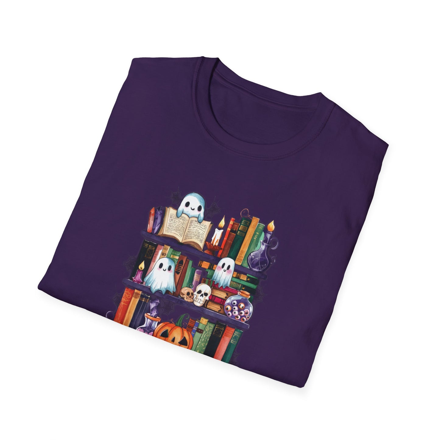Spooky Bookshelf - Unisex Softstyle T-Shirt