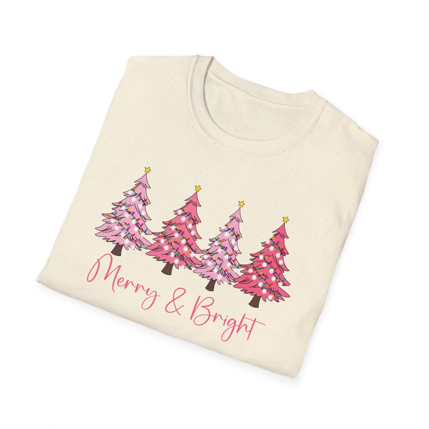 Merry & Bright Pink - Unisex Softstyle T-Shirt