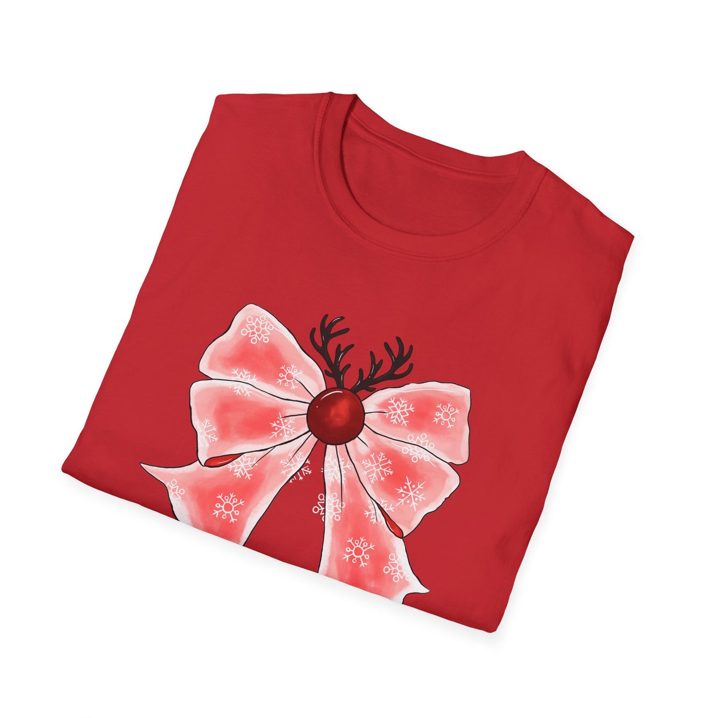 Christmas Cherry Coquette - Unisex Softstyle T-Shirt