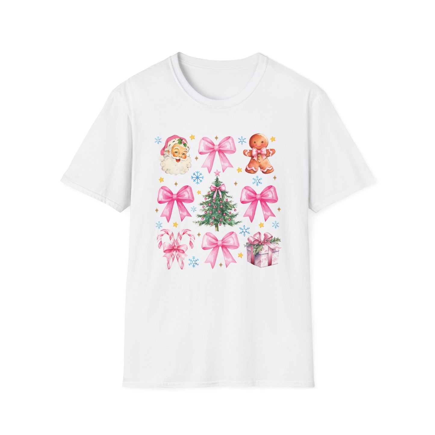 Pink Christmas Coquette - Unisex Softstyle T-Shirt