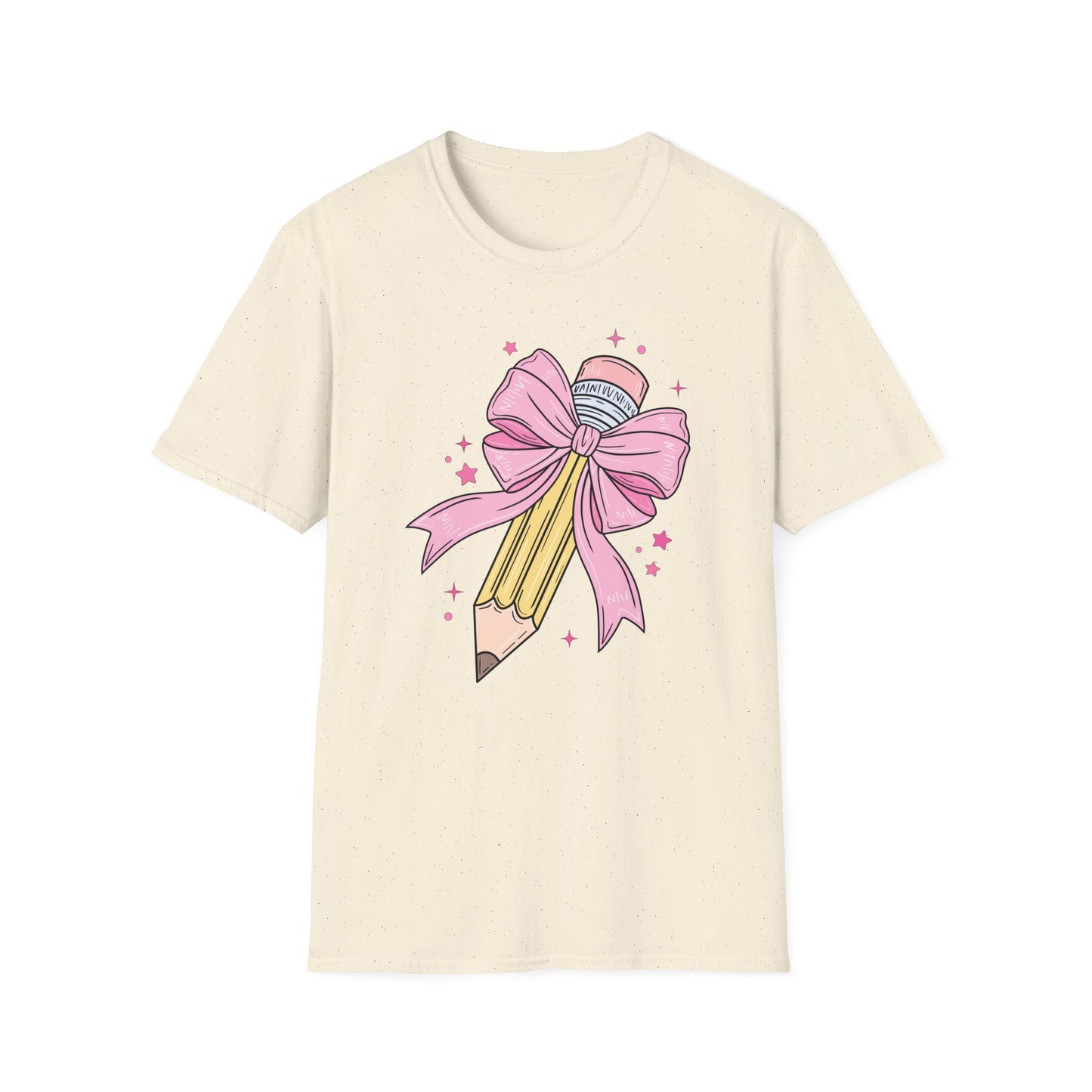 Pencil with Bow - Unisex Softstyle T-Shirt