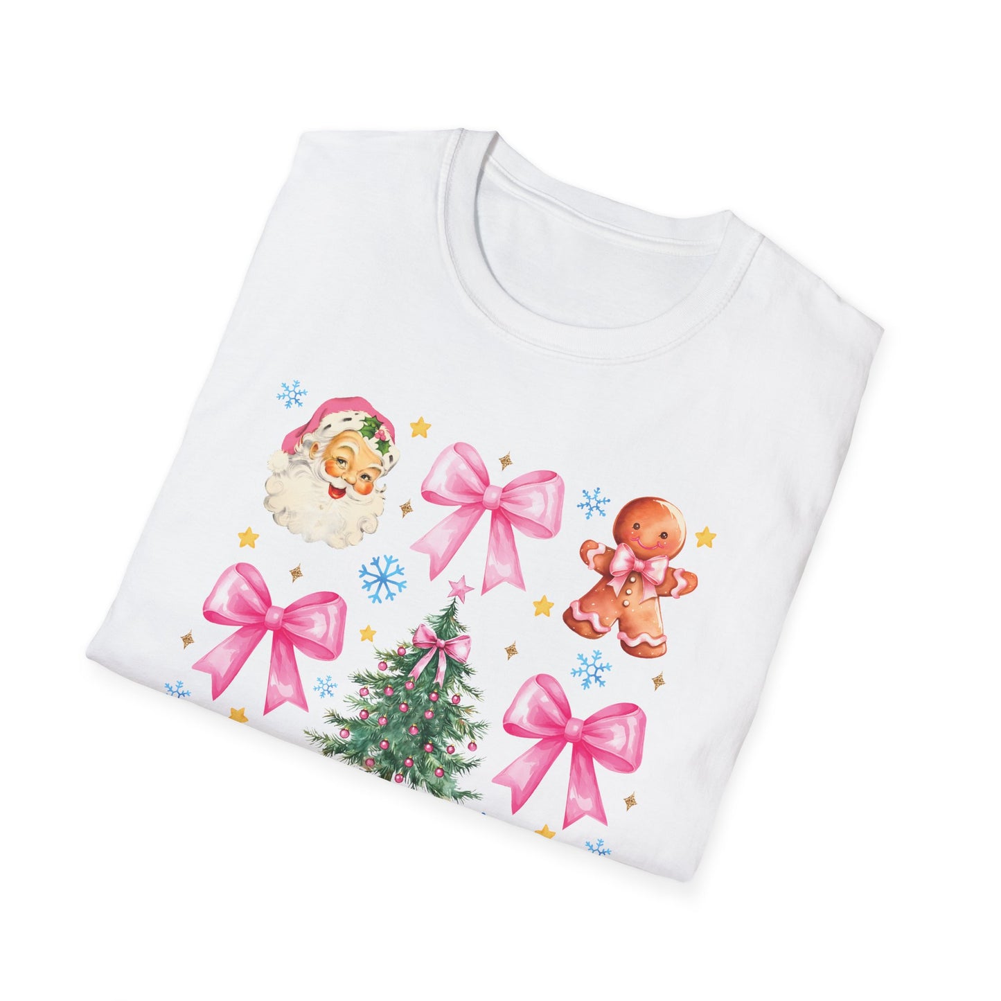 Pink Christmas Coquette - Unisex Softstyle T-Shirt