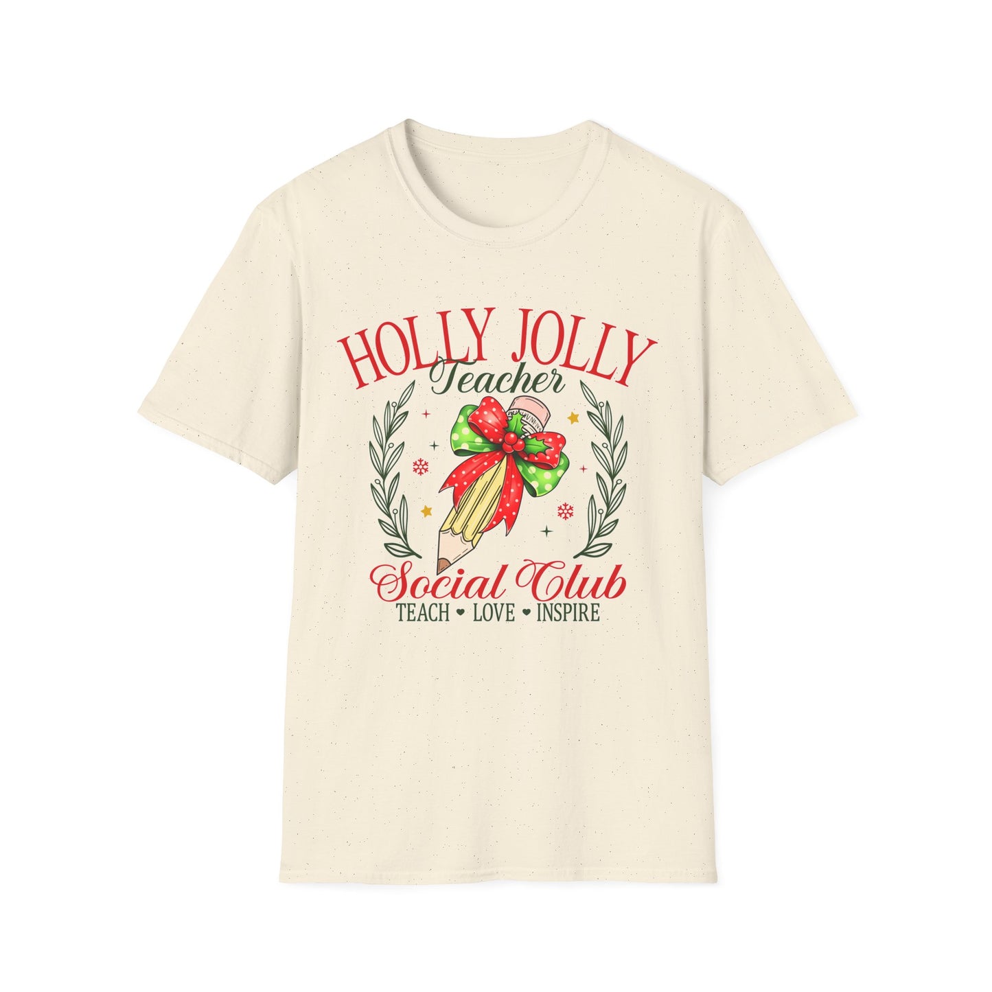 Holly Jolly Teacher Club - Unisex Softstyle T-Shirt