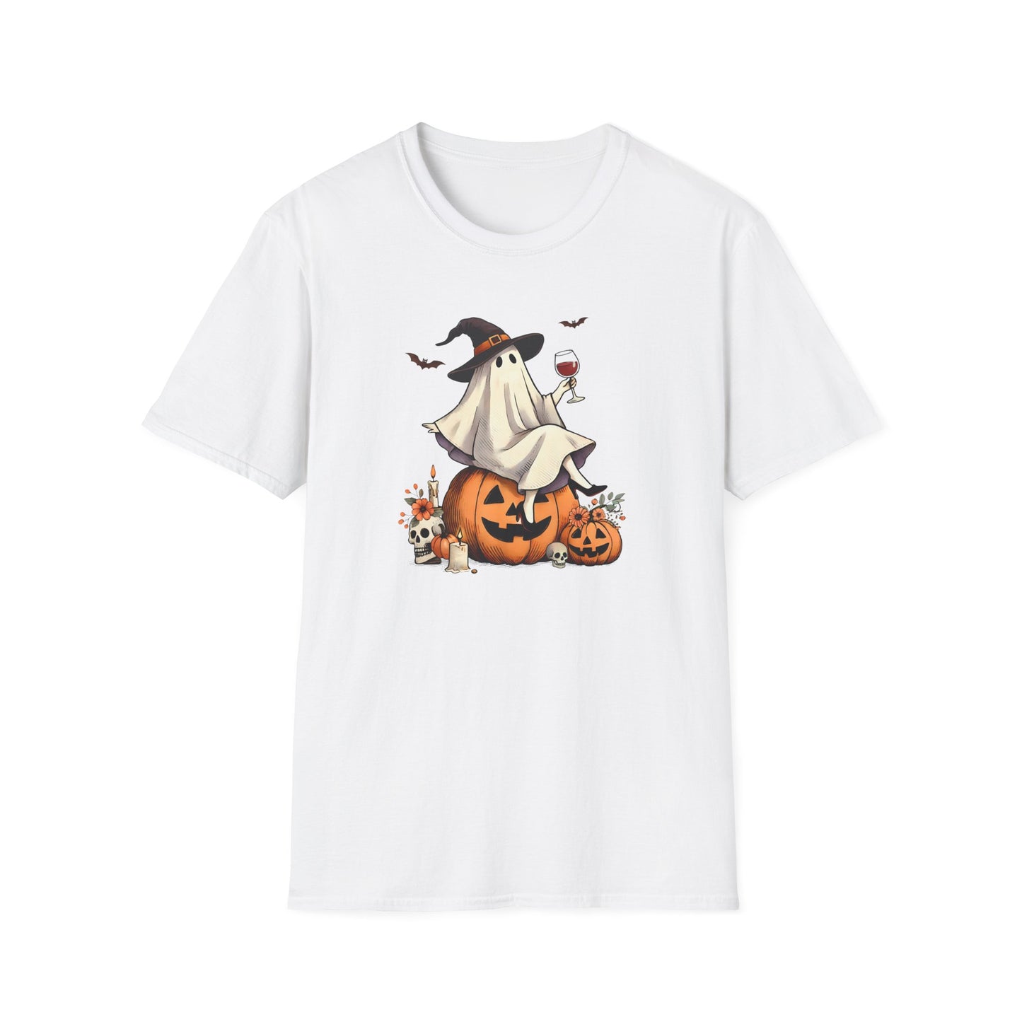 Ghost with Wine - Unisex Softstyle T-Shirt