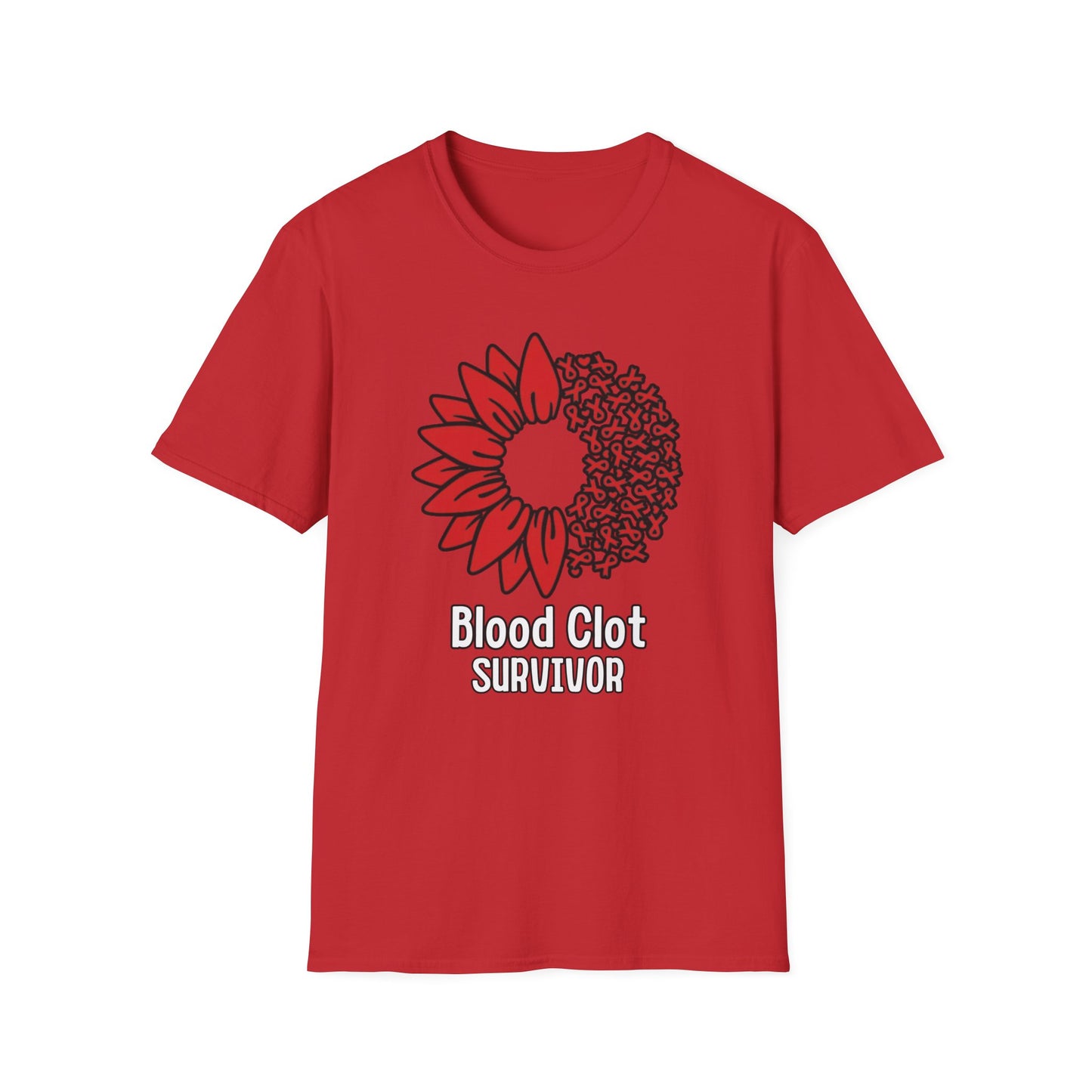 Blood Clot Survivor Flower - Unisex Softstyle T-Shirt