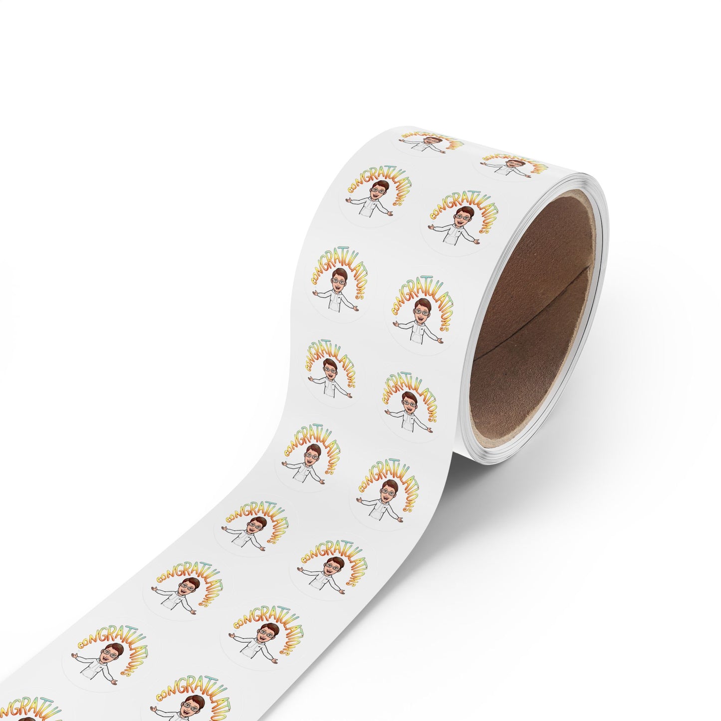 Congratulations Round Sticker Labels - Cheerful Party Roll