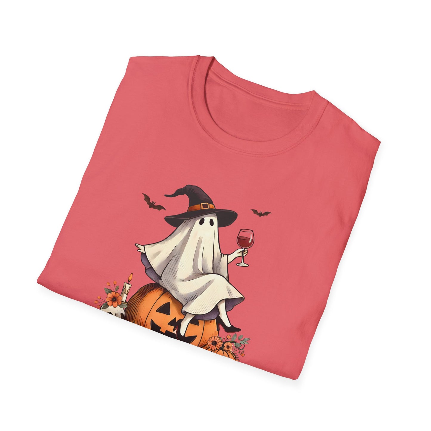 Ghost with Wine - Unisex Softstyle T-Shirt