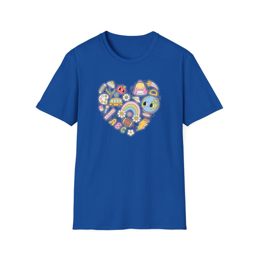 School Supplies Heart - Unisex Softstyle T-Shirt