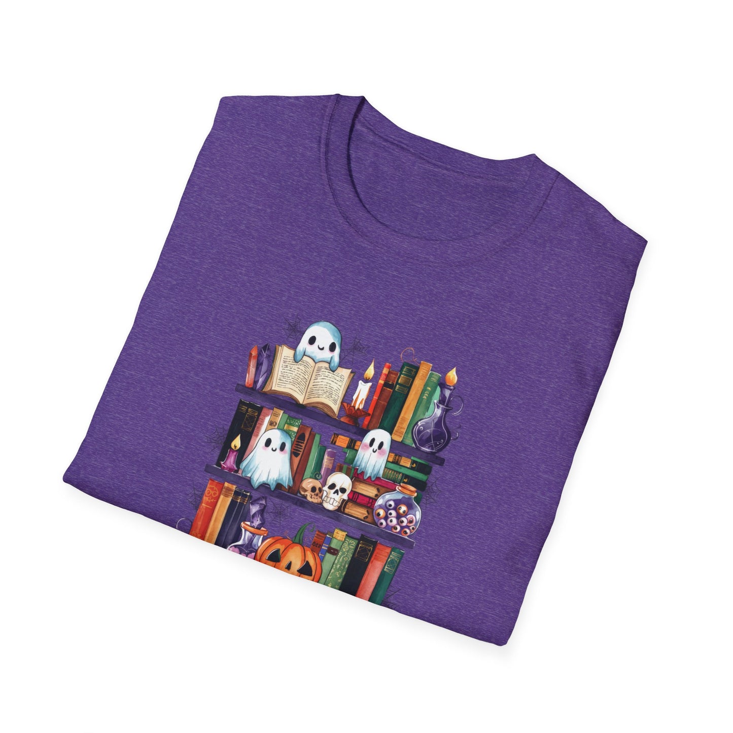 Spooky Bookshelf - Unisex Softstyle T-Shirt