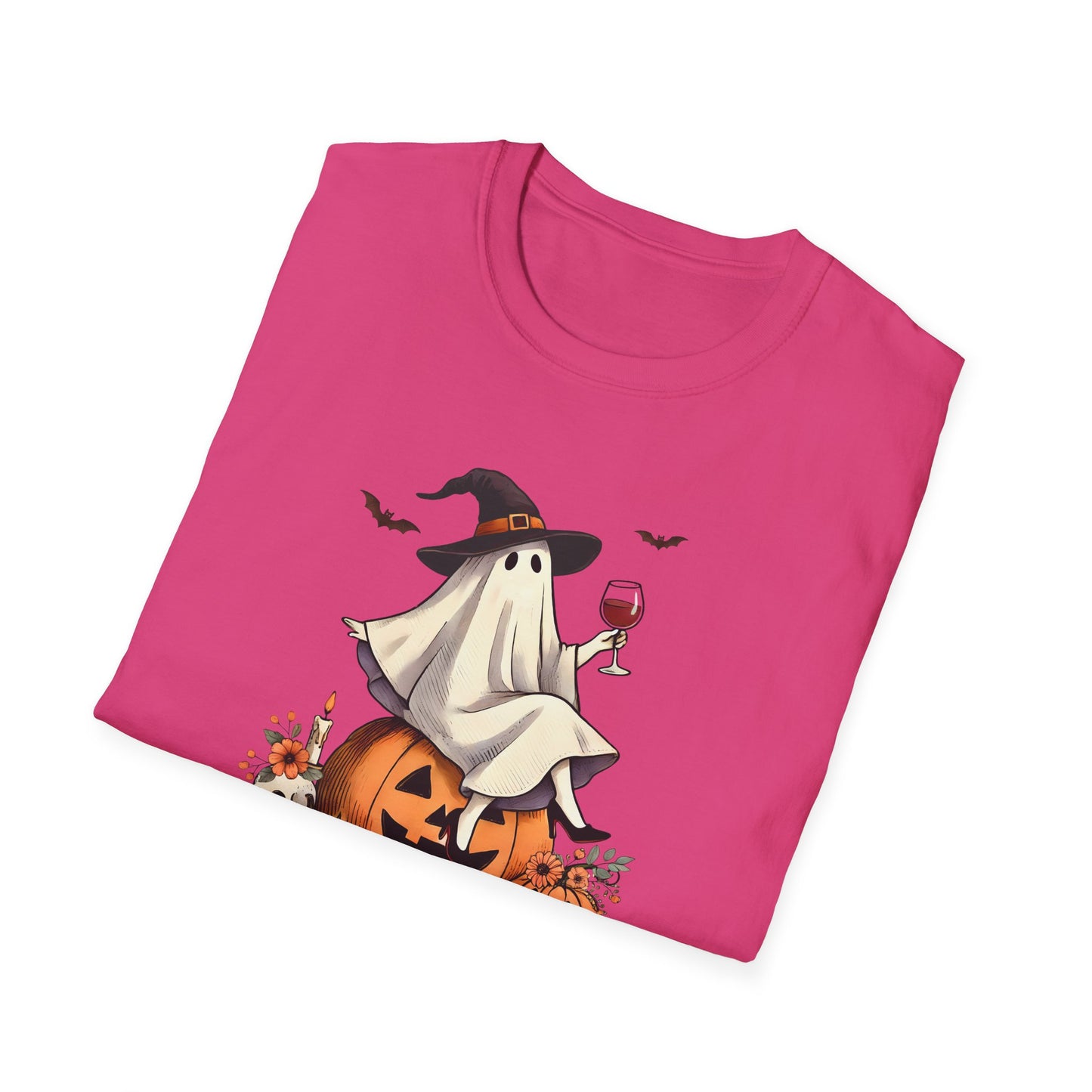 Ghost with Wine - Unisex Softstyle T-Shirt