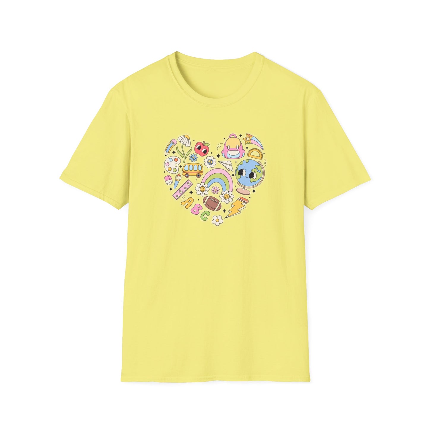 School Supplies Heart - Unisex Softstyle T-Shirt