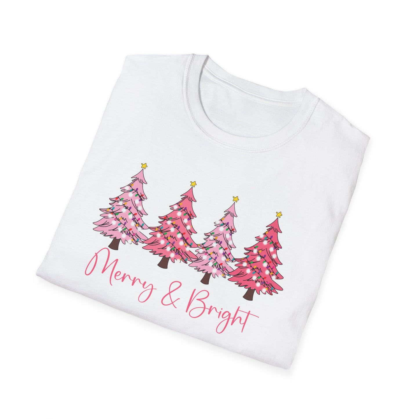 Merry & Bright Pink - Unisex Softstyle T-Shirt