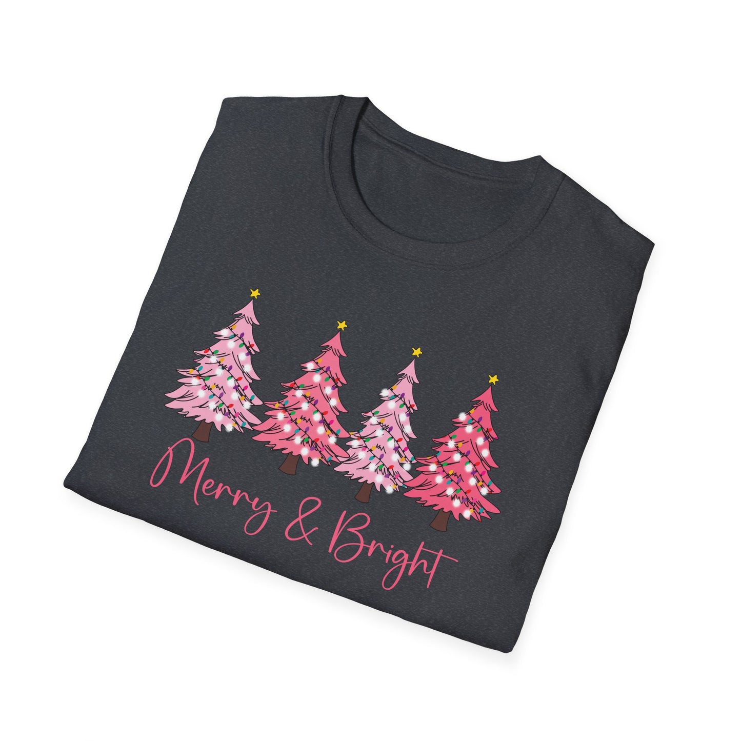 Merry & Bright Pink - Unisex Softstyle T-Shirt